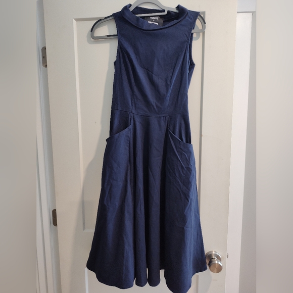 Collectif x Modcloth M navy dress - Picture 1 of 4